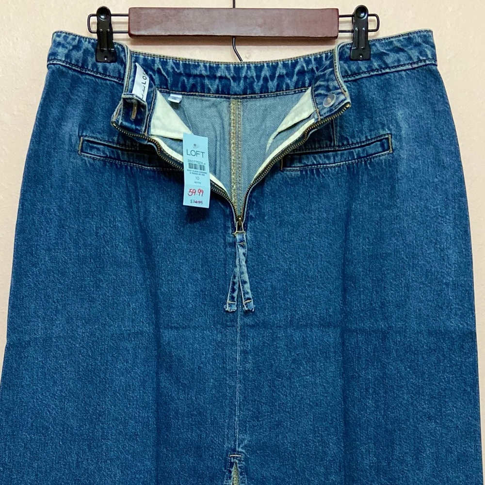 LOFT Petite Denim Patch Pocket Midi Skirt - Picture 6 of 6